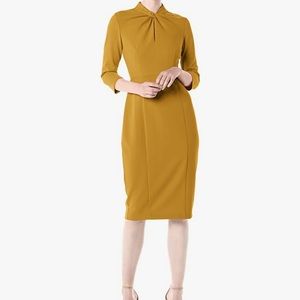 COPY - DONNA MORGAN
Crepe Three Quarter Sleeve Sheath Dress In Marigold
